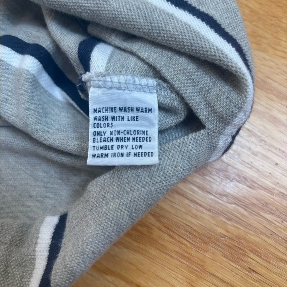 Polo by Ralph Lauren Gray Polo Shirt with Navy & White Stripes size XL Golf